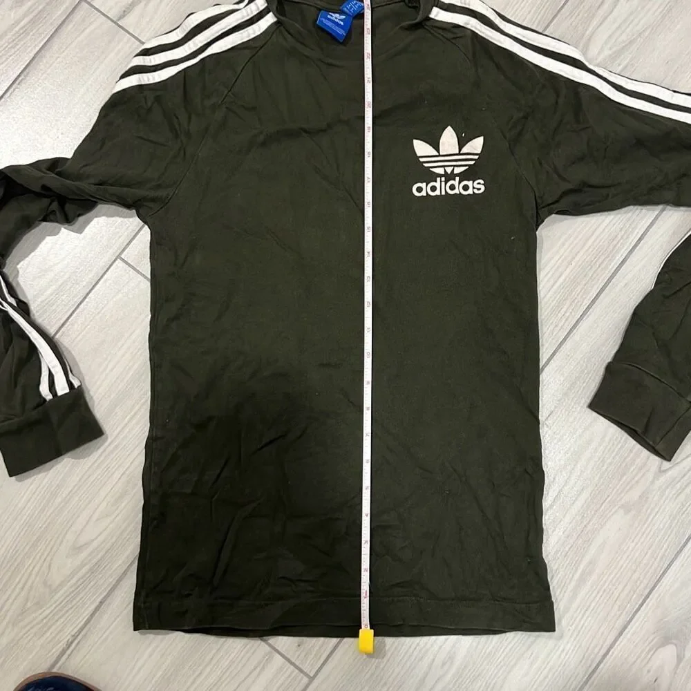 Adidas green‎ long sleeve size xs with white stripes
